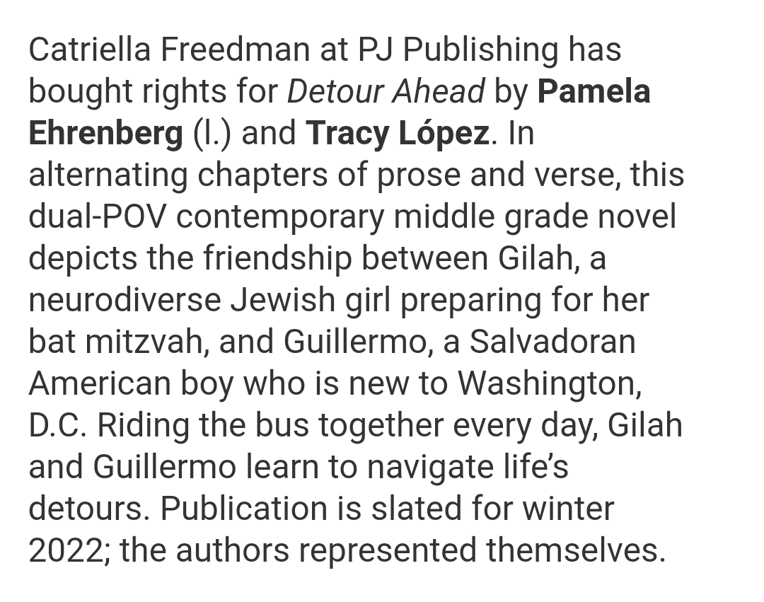 Publisher's Weekly announcement